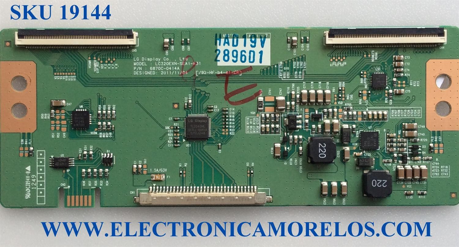 T-CON / RCA 6871L-2896D / 6870C-0414A / 2896D / MODELOS LED32G30RQ / E325BV-HD / E32 CE3200-WX2201 / PARTE SUSTITUTA 6871L-2896E
